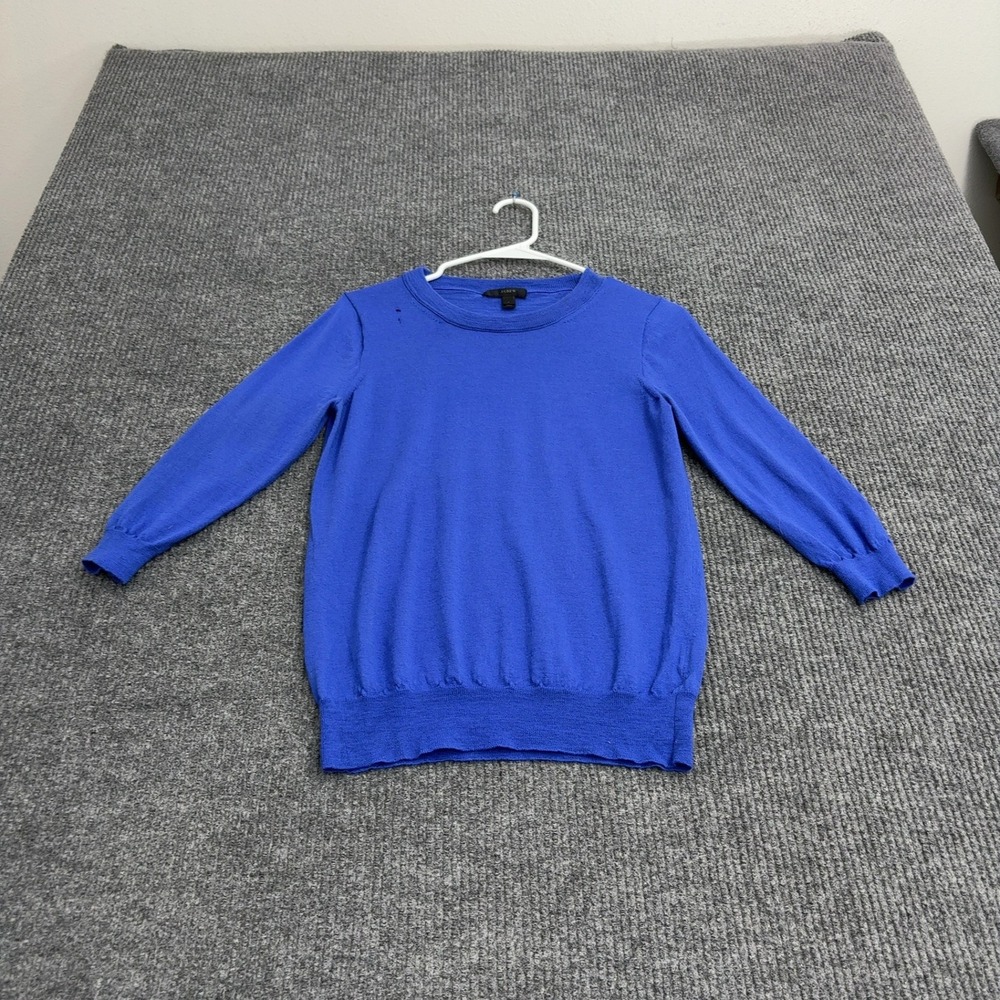 J Crew Sweater Womens S Blue Merino Wool Crewneck Tippi Classic Preppy Casual